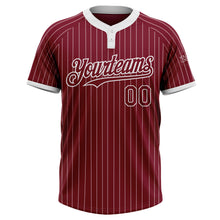 Charger l&#39;image dans la galerie, Custom Crimson White Pinstripe White Two-Button Unisex Softball Jersey
