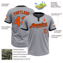 Charger l&#39;image dans la galerie, Custom Gray Black Pinstripe Orange Two-Button Unisex Softball Jersey
