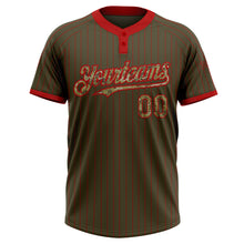 Загрузить изображение в средство просмотра галереи, Custom Olive Red Pinstripe Camo Salute To Service Two-Button Unisex Softball Jersey
