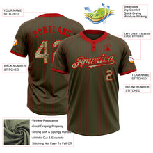 Загрузить изображение в средство просмотра галереи, Custom Olive Red Pinstripe Camo Salute To Service Two-Button Unisex Softball Jersey
