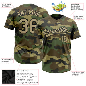 Custom Camo Vegas Gold-Black Salute To Service Two-Button Unisex Softball Jersey