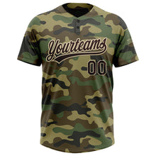 Загрузить изображение в средство просмотра галереи, Custom Camo Brown-Cream Salute To Service Two-Button Unisex Softball Jersey
