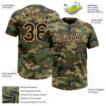 Load image into Gallery viewer, Custom Camo Brown-Cream Salute To Service Two-Button Unisex Softball Jersey
