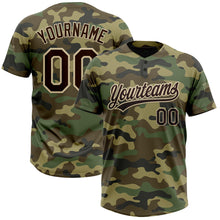 Load image into Gallery viewer, Custom Camo Brown-Cream Salute To Service Two-Button Unisex Softball Jersey
