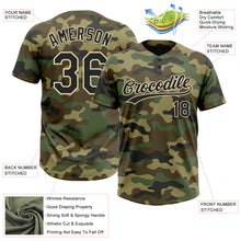 Laden Sie das Bild in den Galerie-Viewer, Custom Camo Black-Cream Salute To Service Two-Button Unisex Softball Jersey
