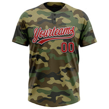 Charger l&#39;image dans la galerie, Custom Camo Red-Black Salute To Service Two-Button Unisex Softball Jersey
