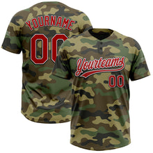 Charger l&#39;image dans la galerie, Custom Camo Red-Black Salute To Service Two-Button Unisex Softball Jersey
