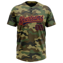 Charger l&#39;image dans la galerie, Custom Camo Navy-Orange Salute To Service Two-Button Unisex Softball Jersey
