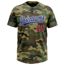 Charger l&#39;image dans la galerie, Custom Camo Royal-Red Salute To Service Two-Button Unisex Softball Jersey
