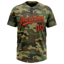 Charger l&#39;image dans la galerie, Custom Camo Orange-Black Salute To Service Two-Button Unisex Softball Jersey
