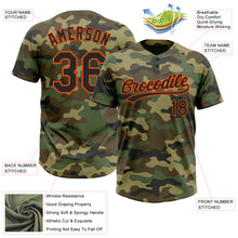 Загрузить изображение в средство просмотра галереи, Custom Camo Black-Orange Salute To Service Two-Button Unisex Softball Jersey
