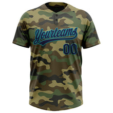 Charger l&#39;image dans la galerie, Custom Camo Navy-Teal Salute To Service Two-Button Unisex Softball Jersey
