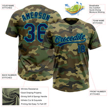 Загрузить изображение в средство просмотра галереи, Custom Camo Navy-Teal Salute To Service Two-Button Unisex Softball Jersey
