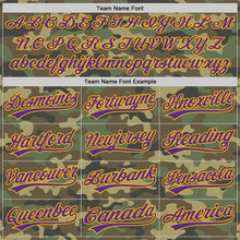 Laden Sie das Bild in den Galerie-Viewer, Custom Camo Purple-Gold Salute To Service Two-Button Unisex Softball Jersey
