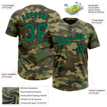 Charger l&#39;image dans la galerie, Custom Camo Kelly Green-Black Salute To Service Two-Button Unisex Softball Jersey
