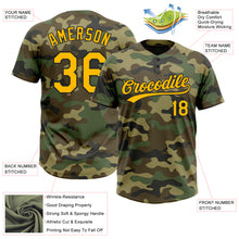 Загрузить изображение в средство просмотра галереи, Custom Camo Gold-Black Salute To Service Two-Button Unisex Softball Jersey
