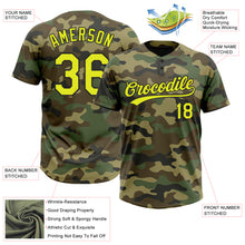 Charger l&#39;image dans la galerie, Custom Camo Neon Yellow-Black Salute To Service Two-Button Unisex Softball Jersey
