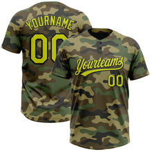 Charger l&#39;image dans la galerie, Custom Camo Neon Yellow-Black Salute To Service Two-Button Unisex Softball Jersey
