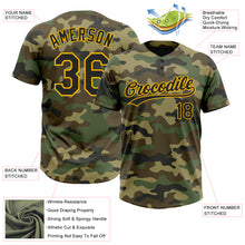 Charger l&#39;image dans la galerie, Custom Camo Black-Gold Salute To Service Two-Button Unisex Softball Jersey
