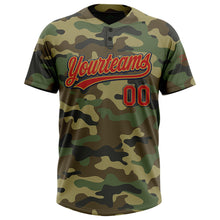 Загрузить изображение в средство просмотра галереи, Custom Camo Red Old Gold-Navy Salute To Service Two-Button Unisex Softball Jersey
