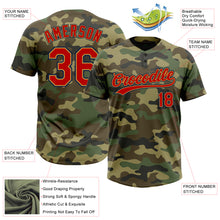 Загрузить изображение в средство просмотра галереи, Custom Camo Red Old Gold-Navy Salute To Service Two-Button Unisex Softball Jersey
