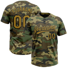 Загрузить изображение в средство просмотра галереи, Custom Camo Old Gold-Black Salute To Service Two-Button Unisex Softball Jersey
