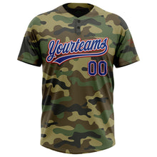 Charger l&#39;image dans la galerie, Custom Camo Royal-Red Salute To Service Two-Button Unisex Softball Jersey
