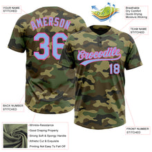 Загрузить изображение в средство просмотра галереи, Custom Camo Light Blue-Pink Salute To Service Two-Button Unisex Softball Jersey
