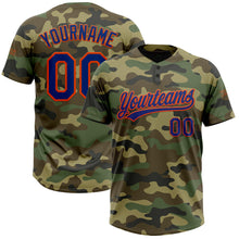 Charger l&#39;image dans la galerie, Custom Camo Royal-Orange Salute To Service Two-Button Unisex Softball Jersey
