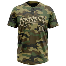 Charger l&#39;image dans la galerie, Custom Camo Olive-Cream Salute To Service Two-Button Unisex Softball Jersey
