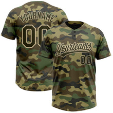 Charger l&#39;image dans la galerie, Custom Camo Olive-Cream Salute To Service Two-Button Unisex Softball Jersey
