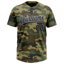 Charger l&#39;image dans la galerie, Custom Camo Black-Gray Salute To Service Two-Button Unisex Softball Jersey
