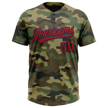 Load image into Gallery viewer, Custom Camo Red-Navy Salute To Service Two-Button Unisex Softball Jersey
