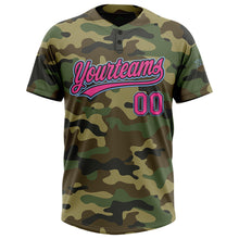 Charger l&#39;image dans la galerie, Custom Camo Pink Black-Light Blue Salute To Service Two-Button Unisex Softball Jersey
