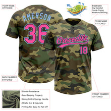 Charger l&#39;image dans la galerie, Custom Camo Pink Black-Light Blue Salute To Service Two-Button Unisex Softball Jersey
