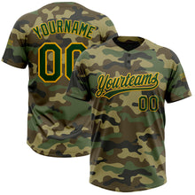 Charger l&#39;image dans la galerie, Custom Camo Green-Gold Salute To Service Two-Button Unisex Softball Jersey
