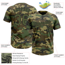 Load image into Gallery viewer, Custom Camo Olive-Black Salute To Service Two-Button Unisex Softball Jersey
