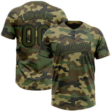 Charger l&#39;image dans la galerie, Custom Camo Olive-Black Salute To Service Two-Button Unisex Softball Jersey
