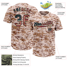 Load image into Gallery viewer, Custom Camo Vintage USA Flag-Black Salute To Service Two-Button Unisex Softball Jersey
