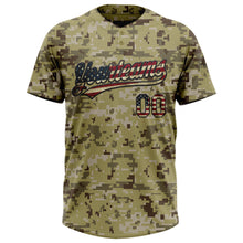 Charger l&#39;image dans la galerie, Custom Camo Vintage USA Flag-Black Salute To Service Two-Button Unisex Softball Jersey
