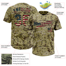 Charger l&#39;image dans la galerie, Custom Camo Vintage USA Flag-Black Salute To Service Two-Button Unisex Softball Jersey
