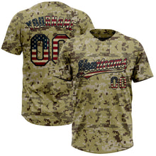 Загрузить изображение в средство просмотра галереи, Custom Camo Vintage USA Flag-Black Salute To Service Two-Button Unisex Softball Jersey
