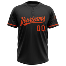 Charger l&#39;image dans la galerie, Custom Black Orange Two-Button Unisex Softball Jersey
