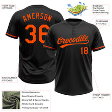 Laden Sie das Bild in den Galerie-Viewer, Custom Black Orange Two-Button Unisex Softball Jersey
