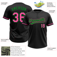 Charger l&#39;image dans la galerie, Custom Black Pink-Grass Green Two-Button Unisex Softball Jersey
