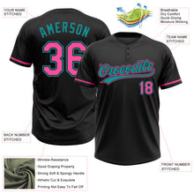 Загрузить изображение в средство просмотра галереи, Custom Black Pink-Teal Two-Button Unisex Softball Jersey
