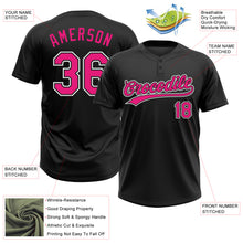 Charger l&#39;image dans la galerie, Custom Black Hot Pink-White Two-Button Unisex Softball Jersey
