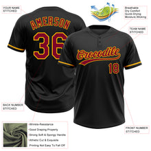 Charger l&#39;image dans la galerie, Custom Black Maroon-Gold Two-Button Unisex Softball Jersey
