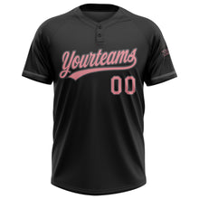 Загрузить изображение в средство просмотра галереи, Custom Black Medium Pink-Steel Gray Two-Button Unisex Softball Jersey
