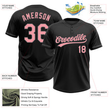 Загрузить изображение в средство просмотра галереи, Custom Black Medium Pink-Steel Gray Two-Button Unisex Softball Jersey
